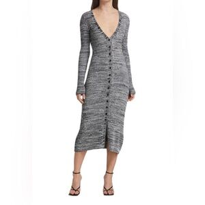 Baum Und Pferdgarten Cabriola Rib Knit Button Front Midi Dress Size XS